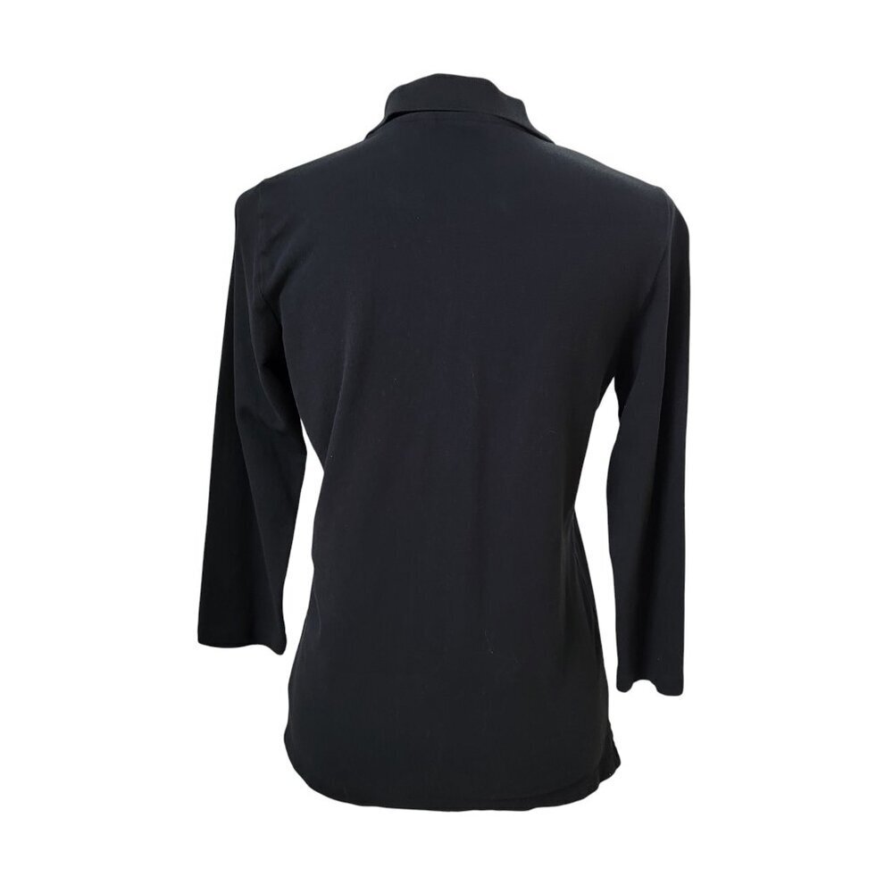 Lauren Ralph Lauren Size M Black 3/4 Sleeve Polo Shirt, Gently Used Condition - Picture 5 of 12